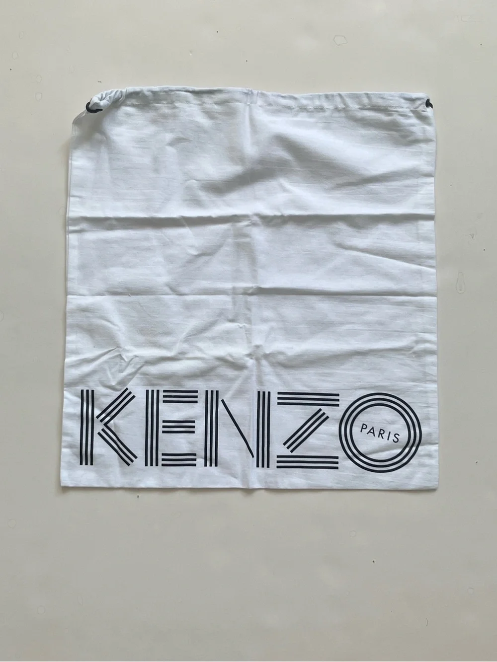 Kenzo Paris Duster (Shoe) Bag ,White, Drawstring top closure 17X16 inches